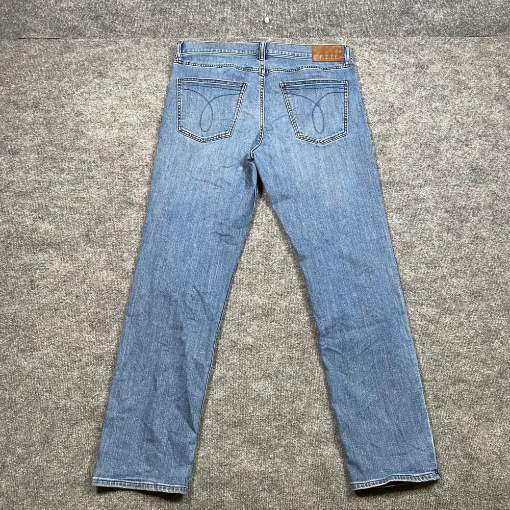 Calvin Klein Jeans Mens 36x32 Straight Leg Medium Wash Blue Denim Stretch Pants